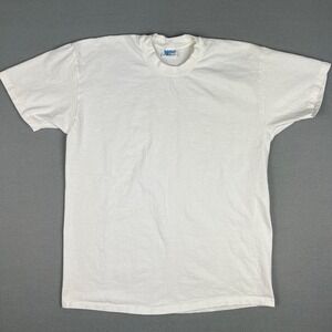 VTG Blank Plain‎ White T Shirt Fits L Sunbelt Short Sleeve 80s Single Stitch USA